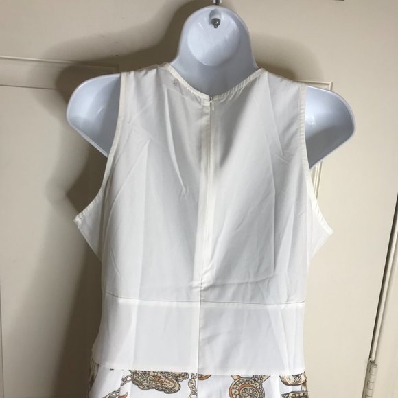 NWT Sheilay Women's Sleeveless V-Neckline Midi Dress Chain Print ~ Size XL - Picture 5 of 7